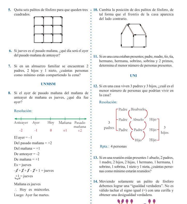 Actividades de Juegos de Ingenio para Primer Grado de Secundaria