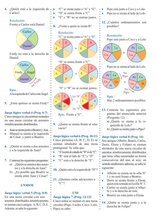 Ordenamiento Circular para Primer Grado de Secundaria