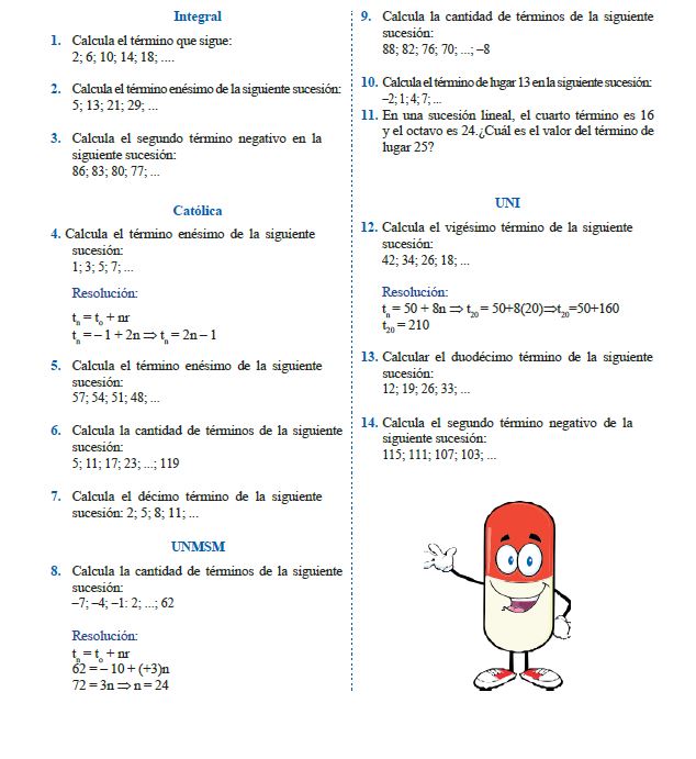 Sucesión Aritmética para Primer Grado de Primaria